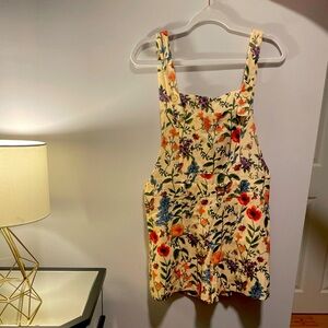 CIDER LIGHTWEIGHT CORDUROY FLORAL BUTTON ROMPER, Size: L